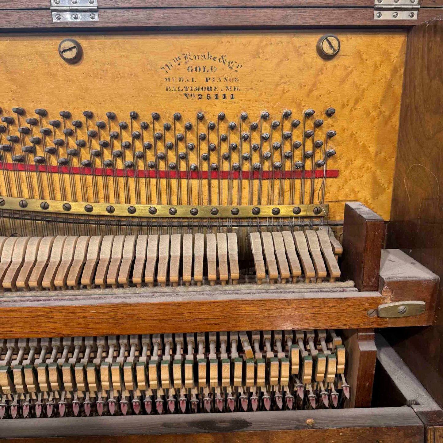 AVAILABLE TO RESTORE: CALL FOR CUSTOM PRICING - 1880 Knabe Wood Finish Upright Piano