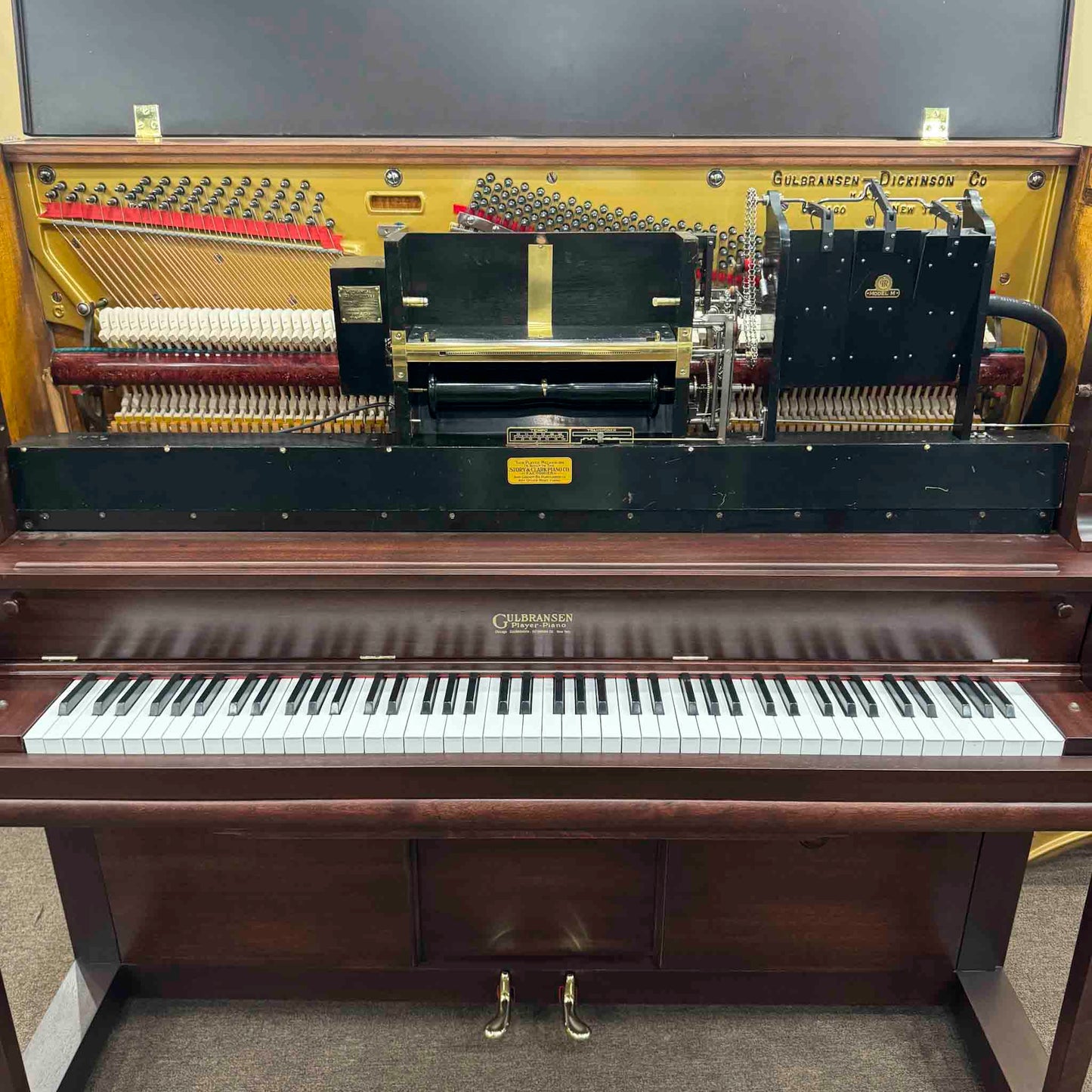 CURRENT SHOP WORK 1922 Gulbransen Wood Finish Commissioned Upright Vintage Player Piano
