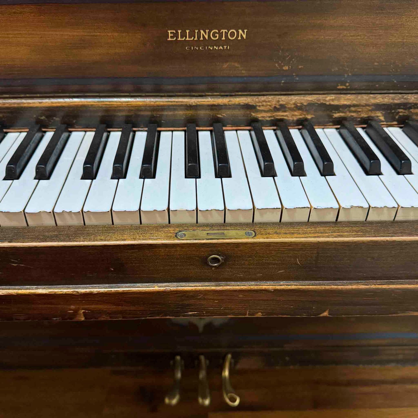 CURRENT SHOP WORK - 1926 Ellington 54" Wood Finish Commissioned Upright Piano