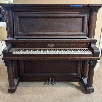 CURRENT SHOP WORK - 1909 Beckwith 58" Wood Finish Commissioned Upright Piano