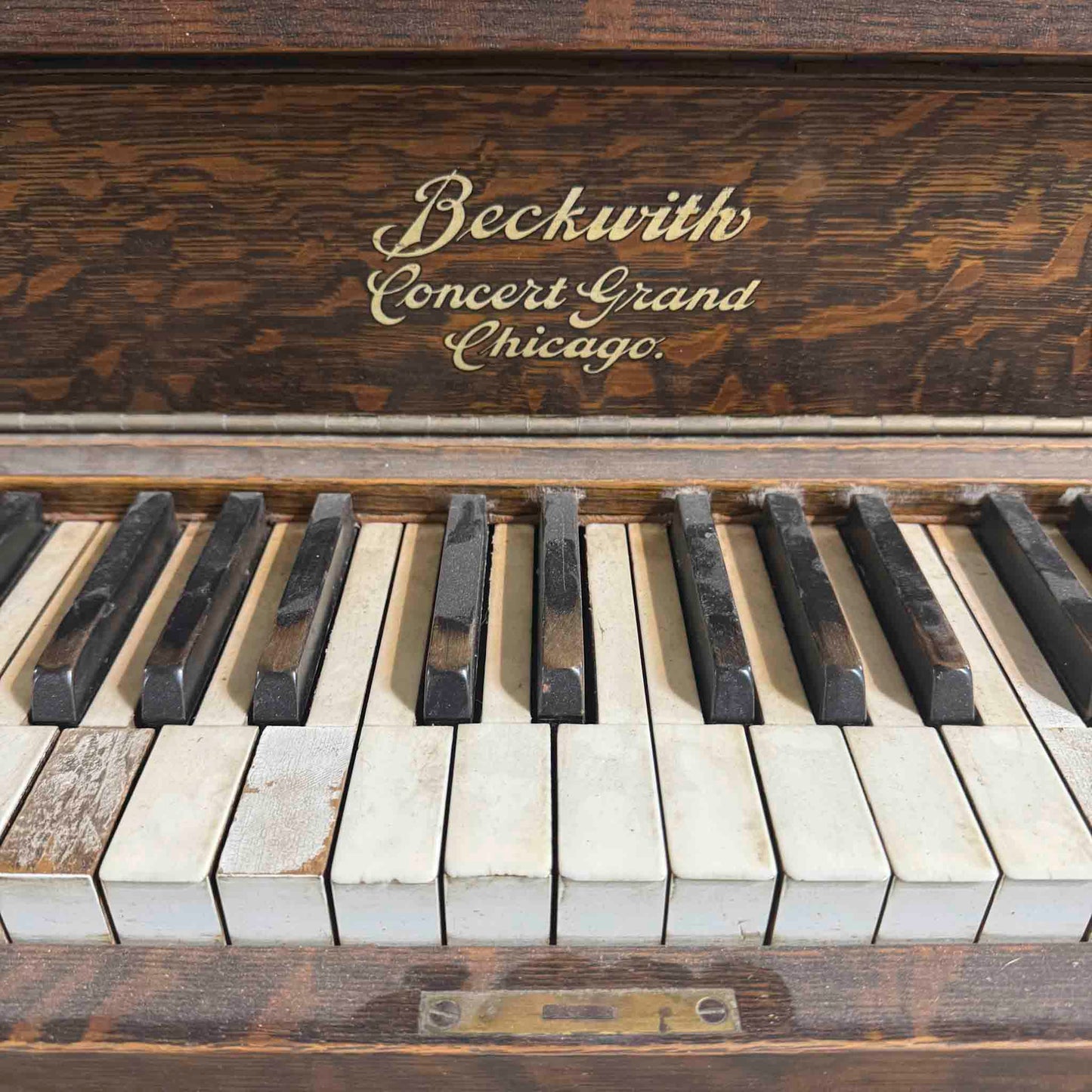 CURRENT SHOP WORK - 1909 Beckwith 58" Wood Finish Commissioned Upright Piano