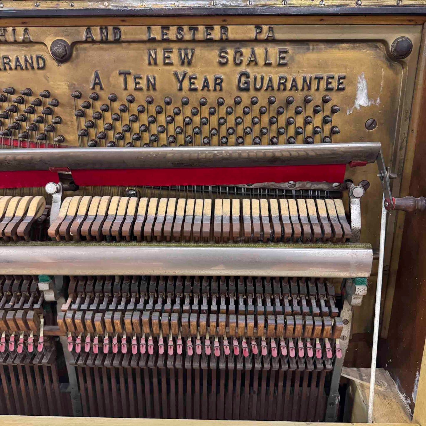 CURRENT SHOP WORK - 1907 Lester 58" Wood Finish Commissioned Upright Piano