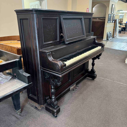 CURRENT SHOP WORK - 1890 Emerson 58" Wood Finish Commissioned Upright Piano