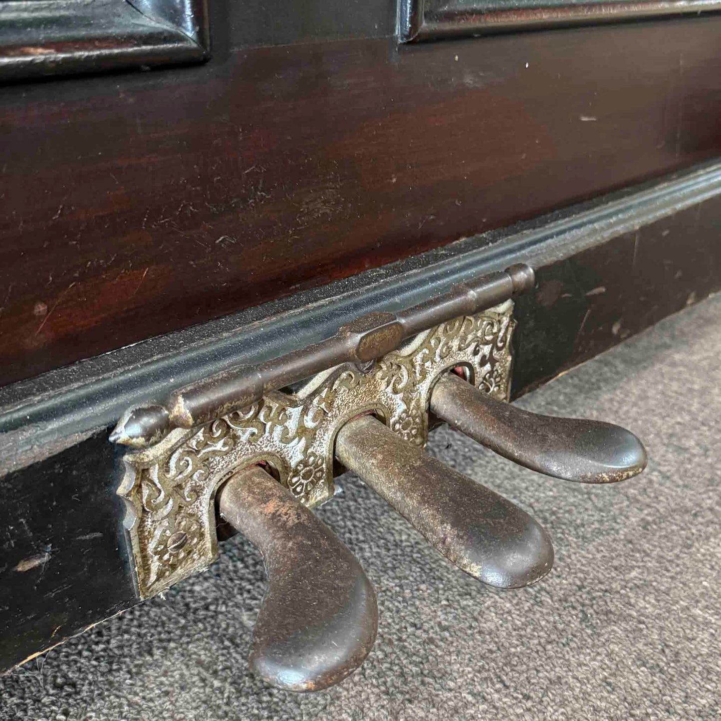 CURRENT SHOP WORK - 1890 Emerson 58" Wood Finish Commissioned Upright Piano