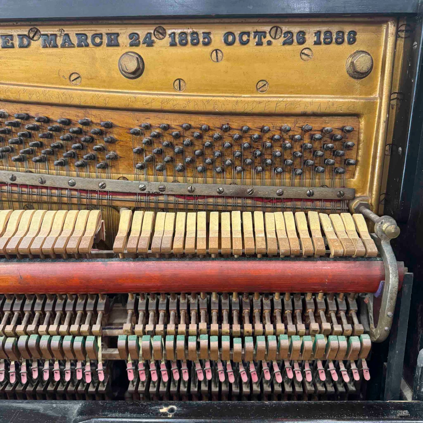 CURRENT SHOP WORK - 1890 Emerson 58" Wood Finish Commissioned Upright Piano
