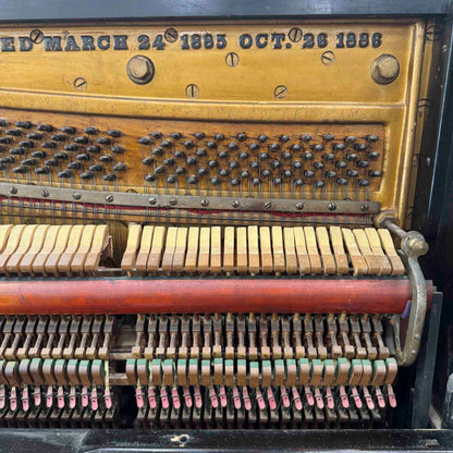 CURRENT SHOP WORK - 1890 Emerson 58" Wood Finish Commissioned Upright Piano
