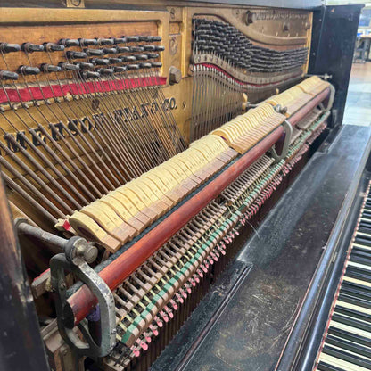 CURRENT SHOP WORK - 1890 Emerson 58" Wood Finish Commissioned Upright Piano