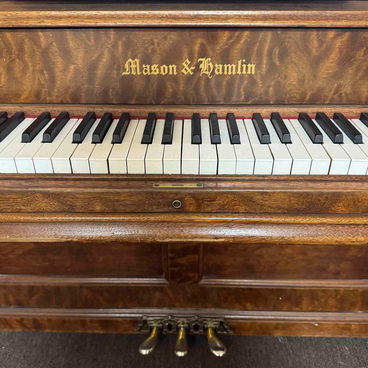 CURRENT SHOP WORK - 1893 Mason & Hamlin 57" Wood Finish Commissioned Upright Piano
