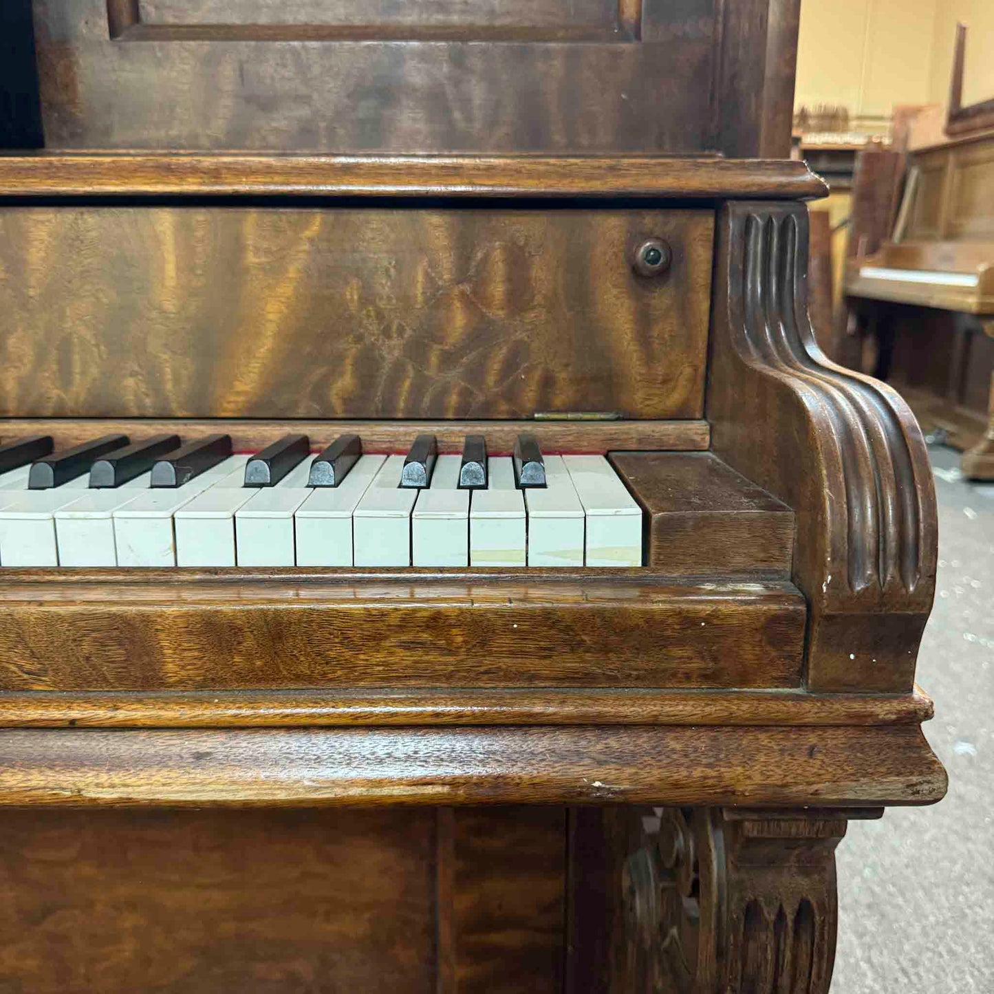 CURRENT SHOP WORK - 1893 Mason & Hamlin 57" Wood Finish Commissioned Upright Piano