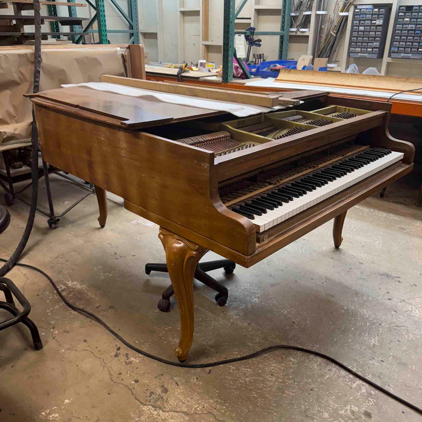 CURRENT SHOP WORK - 1920 Kimball 5'7" Wood Finish Commissioned Grand Piano