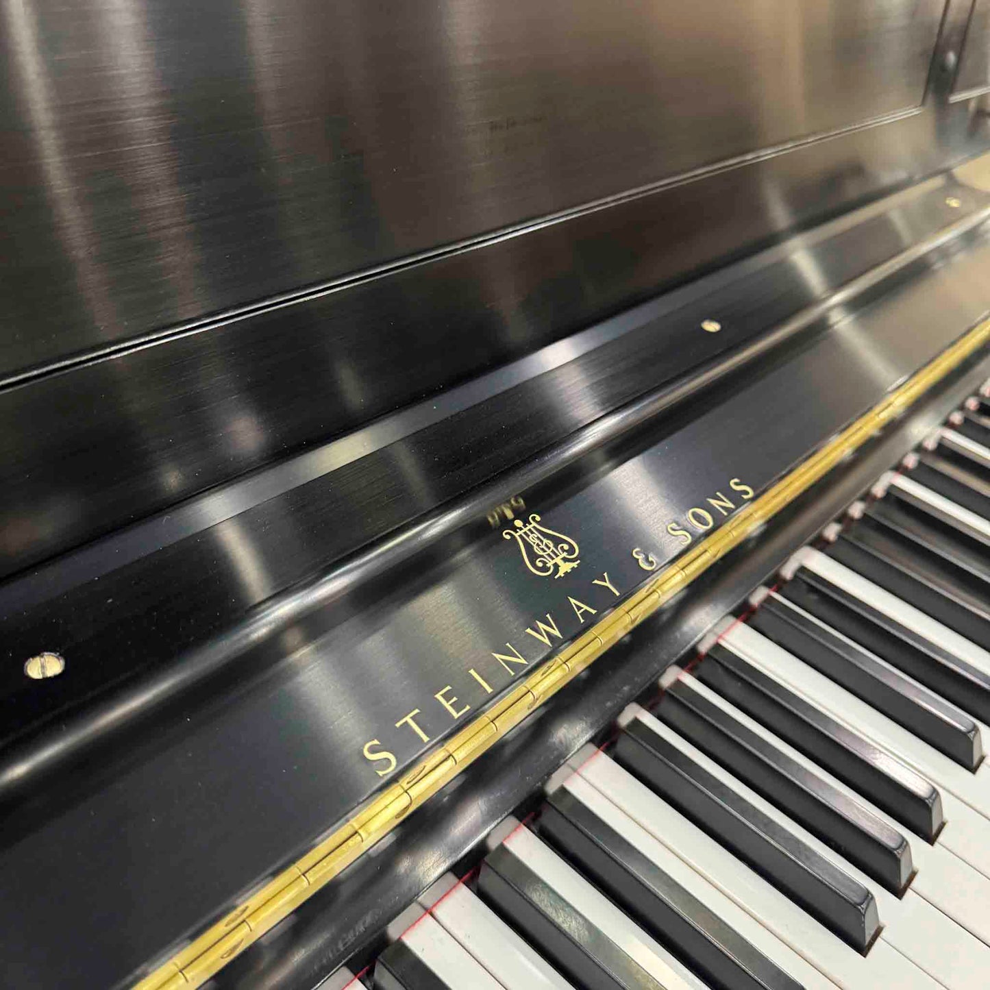 SOLD 1957 Steinway & Sons 47" Satin Black Commissioned Studio Upright Piano