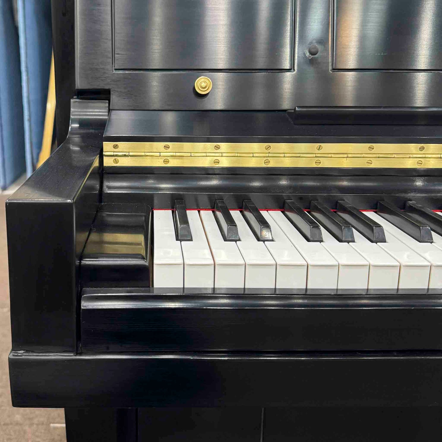 SOLD 1957 Steinway & Sons 47" Satin Black Commissioned Studio Upright Piano