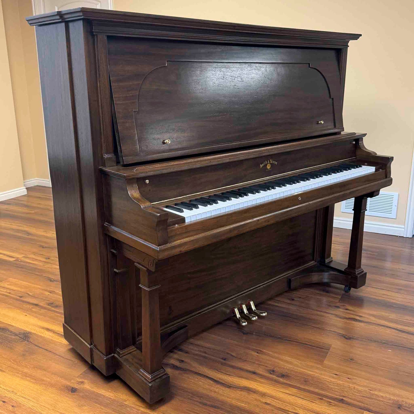 SOLD 2024 Piano Legacy Project Giveaway Winning Family- 1907 Smith & Nixon Wood Finish Upright Piano