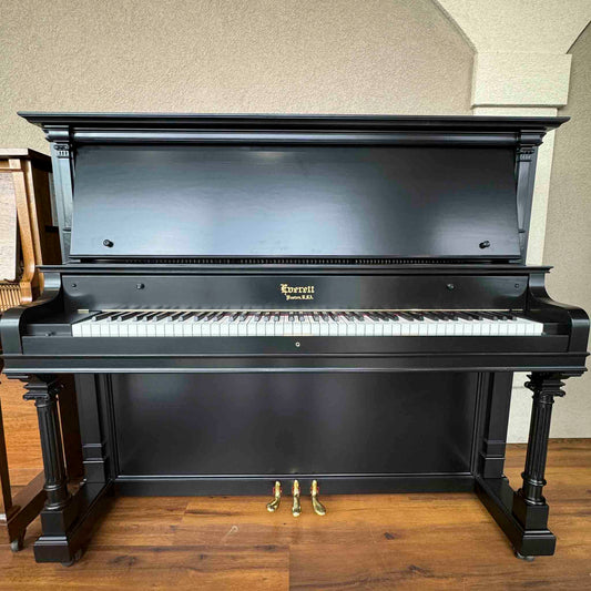 CURRENT SHOP WORK - 1903 Everett 55" Wood Finish Commissioned Upright Piano