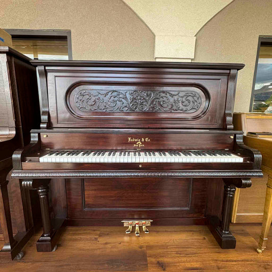 CURRENT SHOP WORK - 1895 Ludwig & Co Wood Finish Commissioned Upright Piano