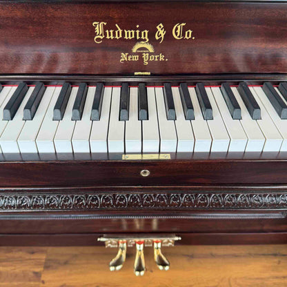 CURRENT SHOP WORK - 1895 Ludwig & Co Wood Finish Commissioned Upright Piano