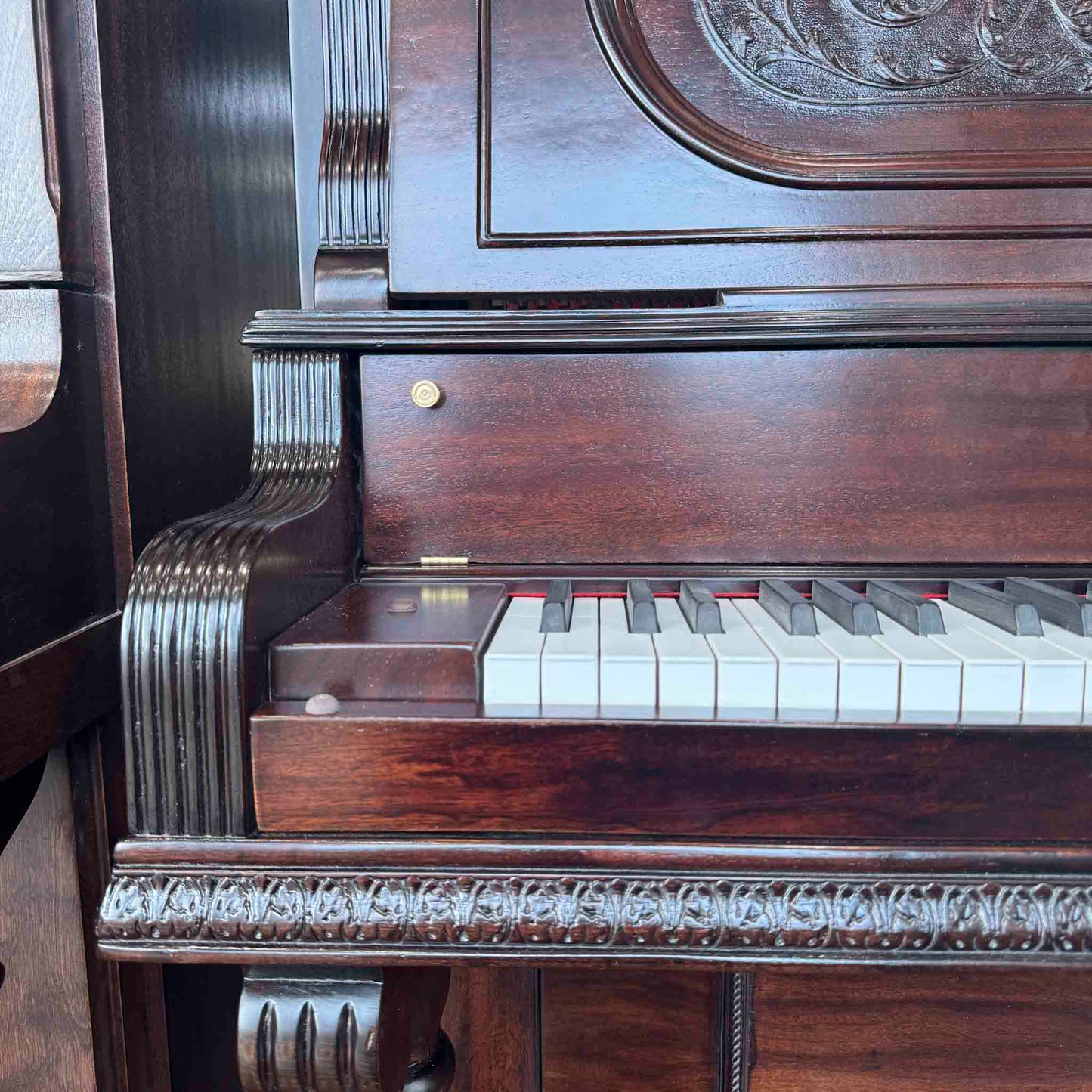CURRENT SHOP WORK - 1895 Ludwig & Co Wood Finish Commissioned Upright Piano