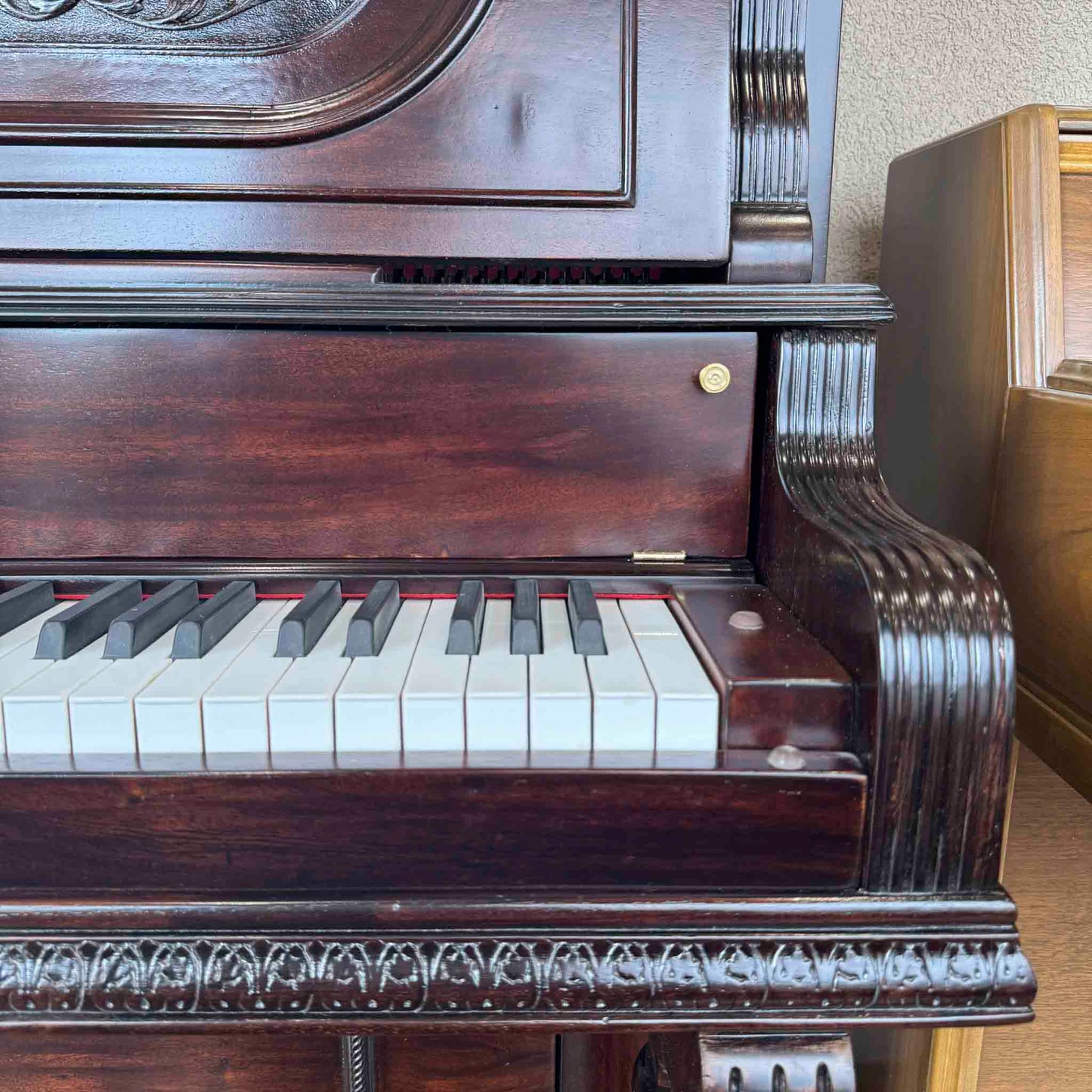 CURRENT SHOP WORK - 1895 Ludwig & Co Wood Finish Commissioned Upright Piano