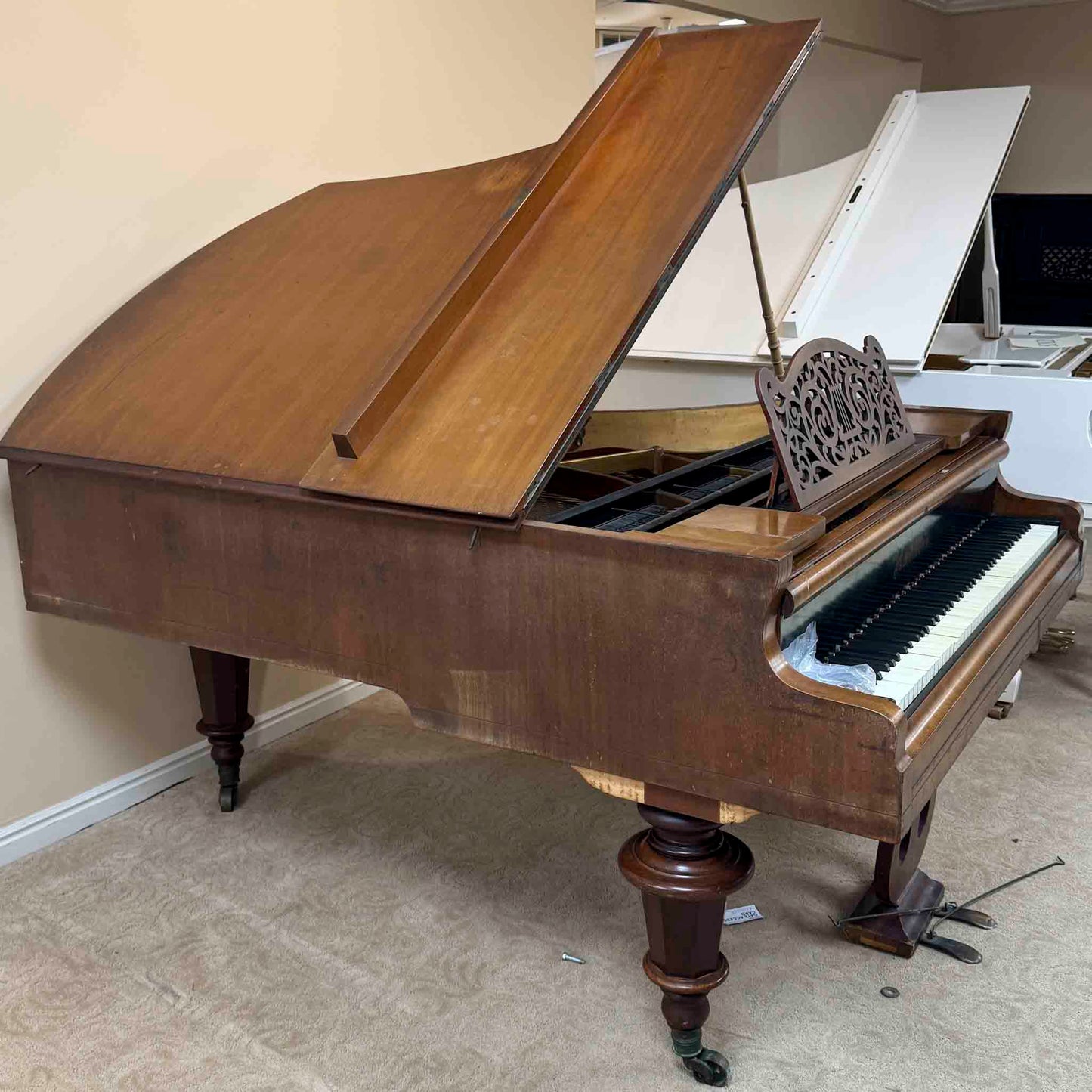 CURRENT SHOP WORK - 1881 Bosendorfer (Viennese action) Wood Finish 6'3" Commissioned Grand Piano