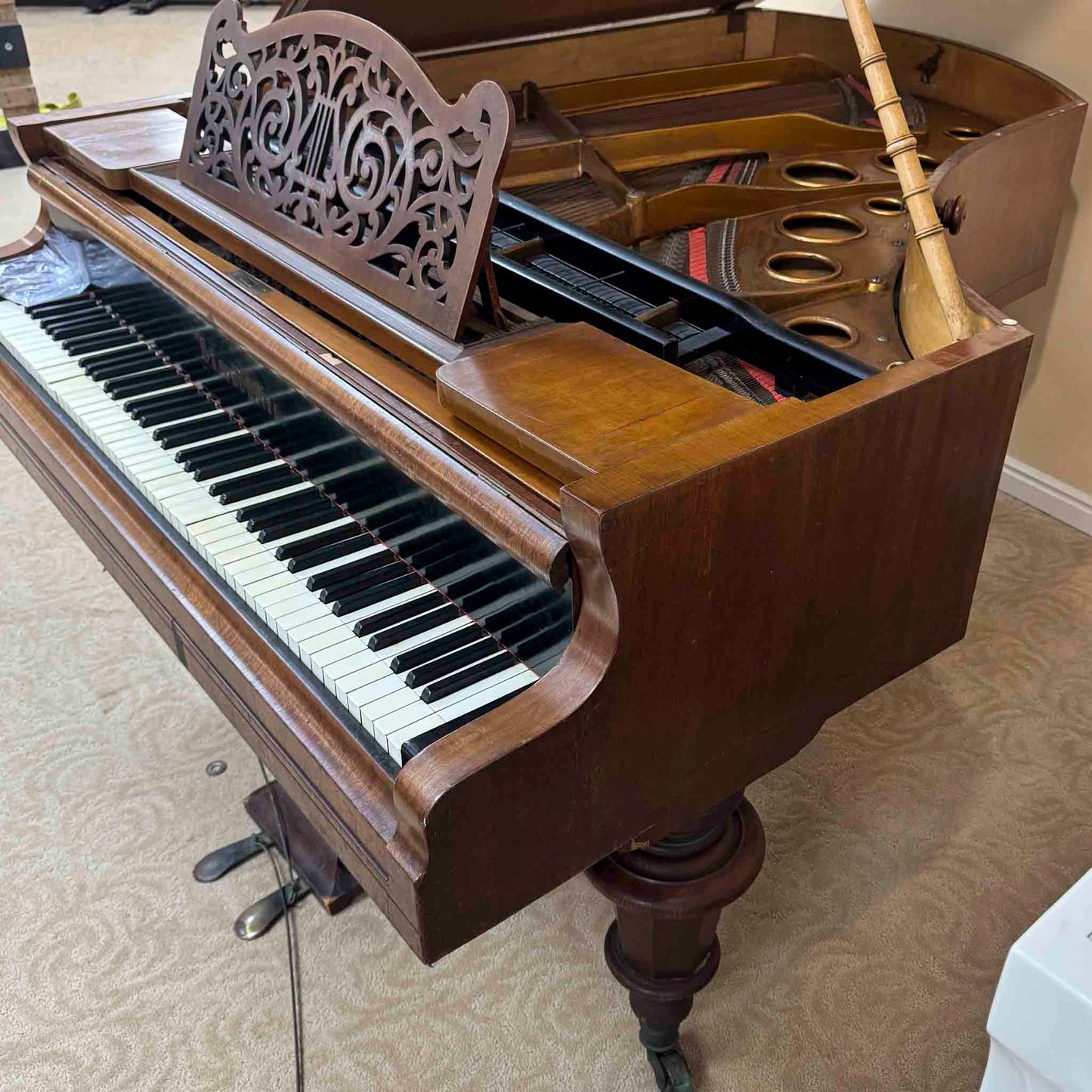 CURRENT SHOP WORK - 1881 Bosendorfer (Viennese action) Wood Finish 6'3" Commissioned Grand Piano