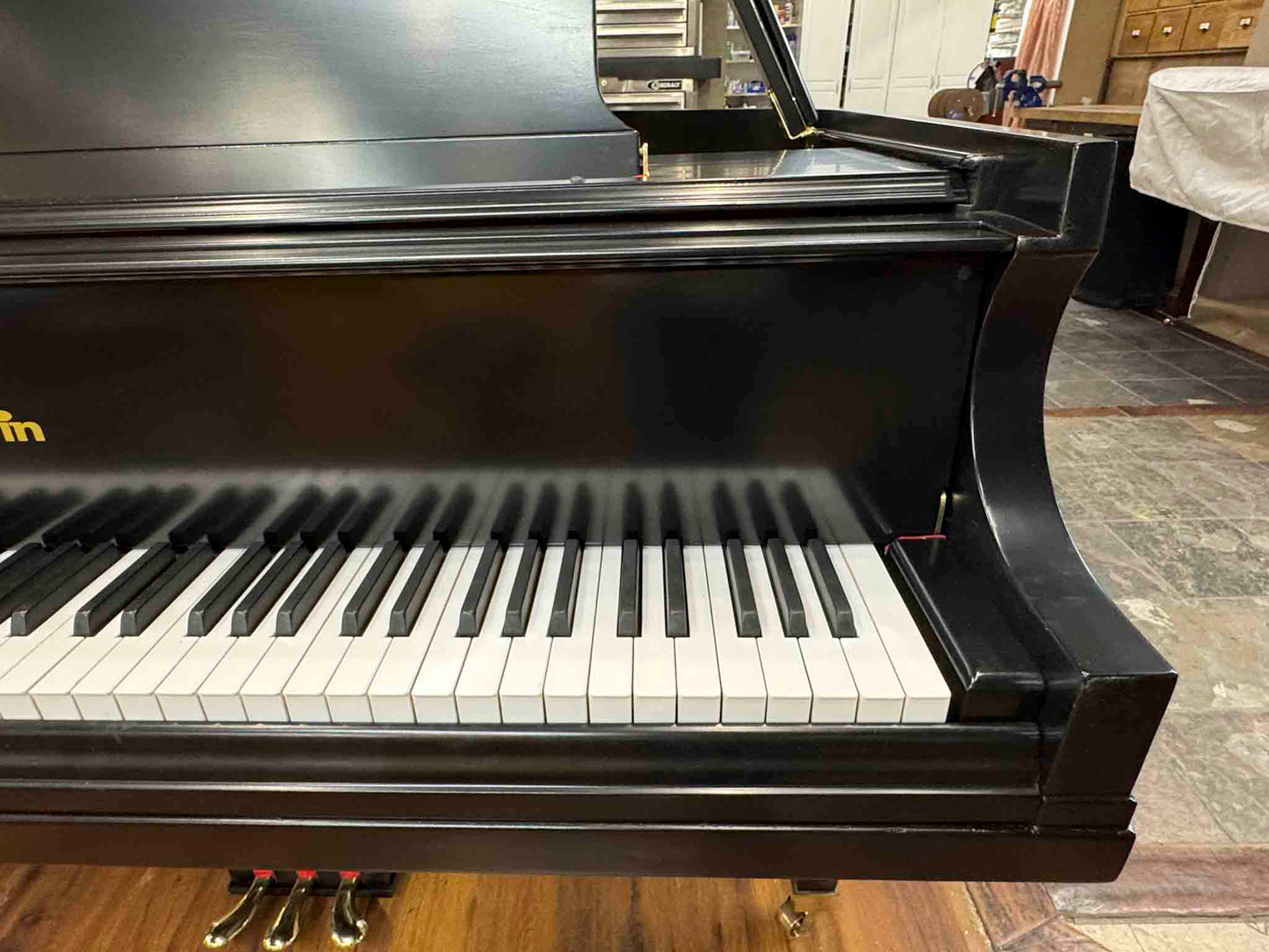 CURRENT SHOP WORK - 1978 Baldwin R 5'7" Satin Black Commissioned Grand Piano