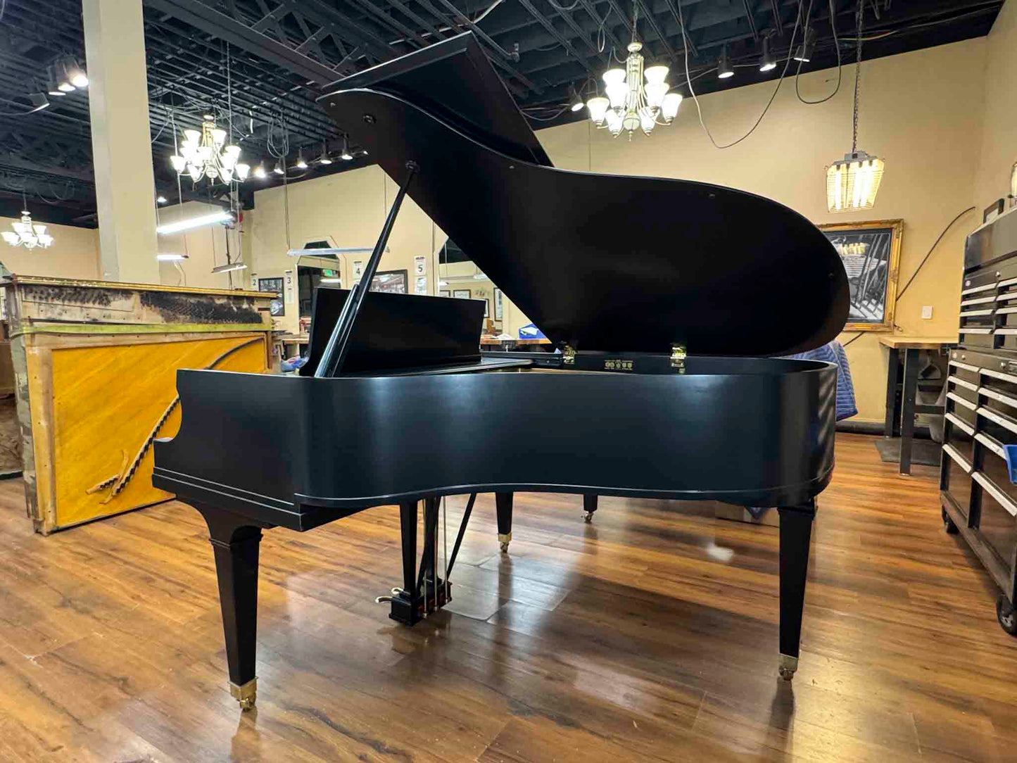 CURRENT SHOP WORK - 1978 Baldwin R 5'7" Satin Black Commissioned Grand Piano