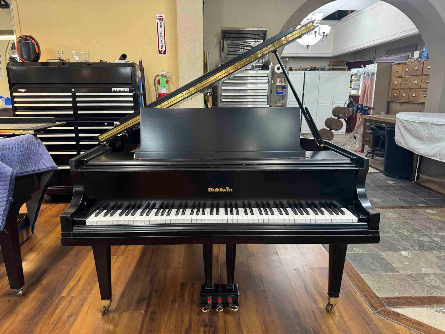 CURRENT SHOP WORK - 1978 Baldwin R 5'7" Satin Black Commissioned Grand Piano