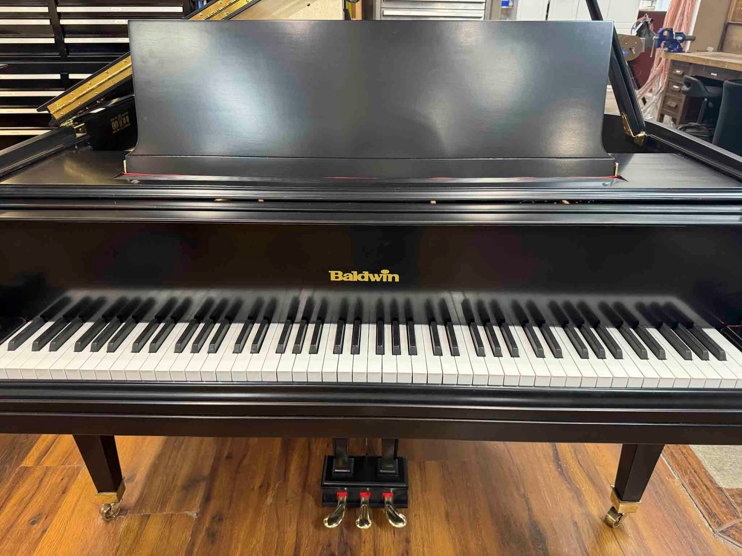 CURRENT SHOP WORK - 1978 Baldwin R 5'7" Satin Black Commissioned Grand Piano