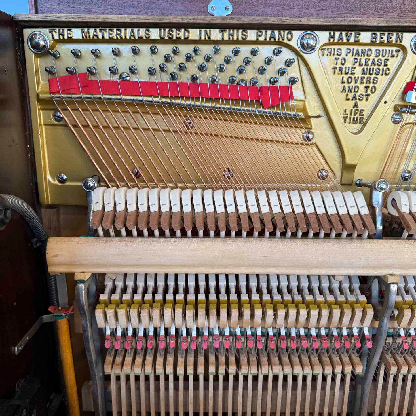 CURRENT SHOP WORK - 1918 Marshall & Wendell 55" Wood Finish Commissioned Upright Piano