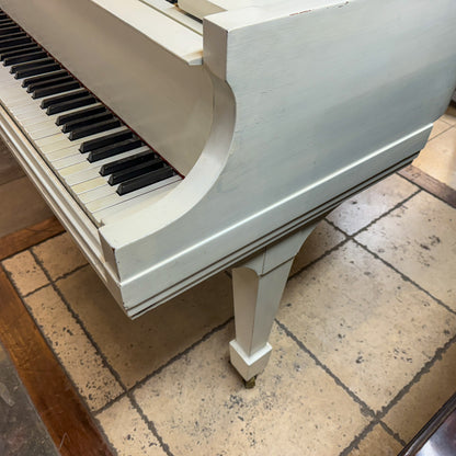 SOLD 1929 Kurtzmann White Finish Commissioned Grand Piano with Self-Playing QRS System
