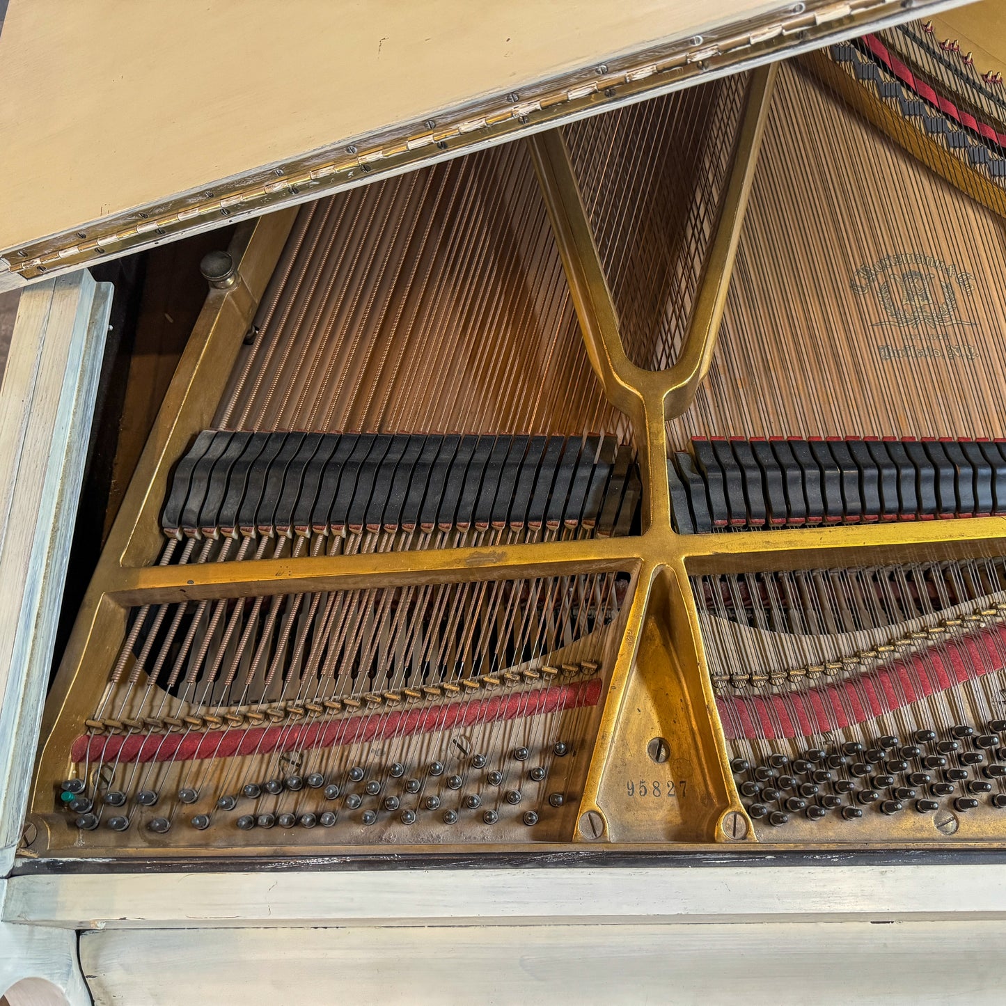 SOLD 1929 Kurtzmann White Finish Commissioned Grand Piano with Self-Playing QRS System