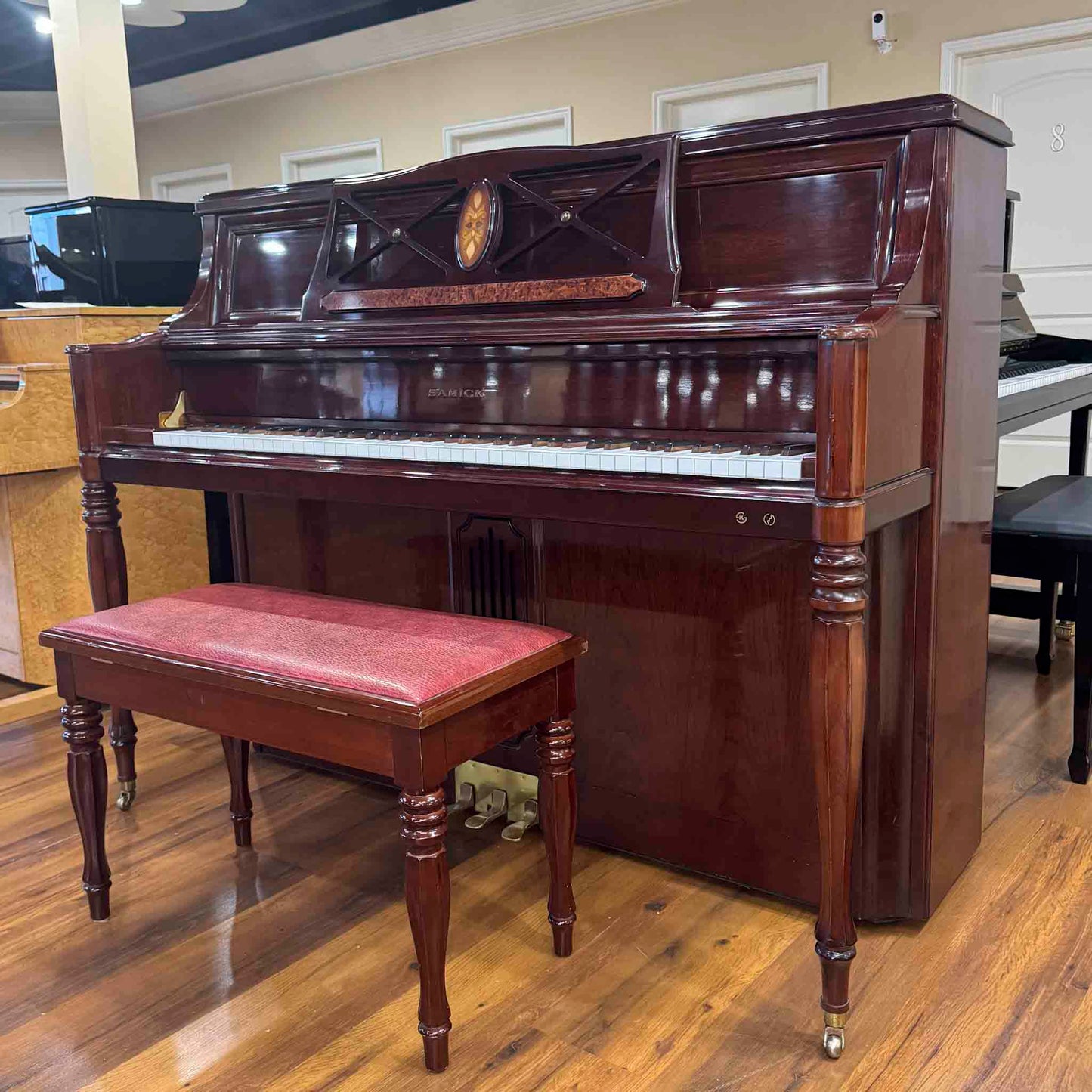 2000 Samick WSU-118T 47" Polished Mahogany Studio Piano
