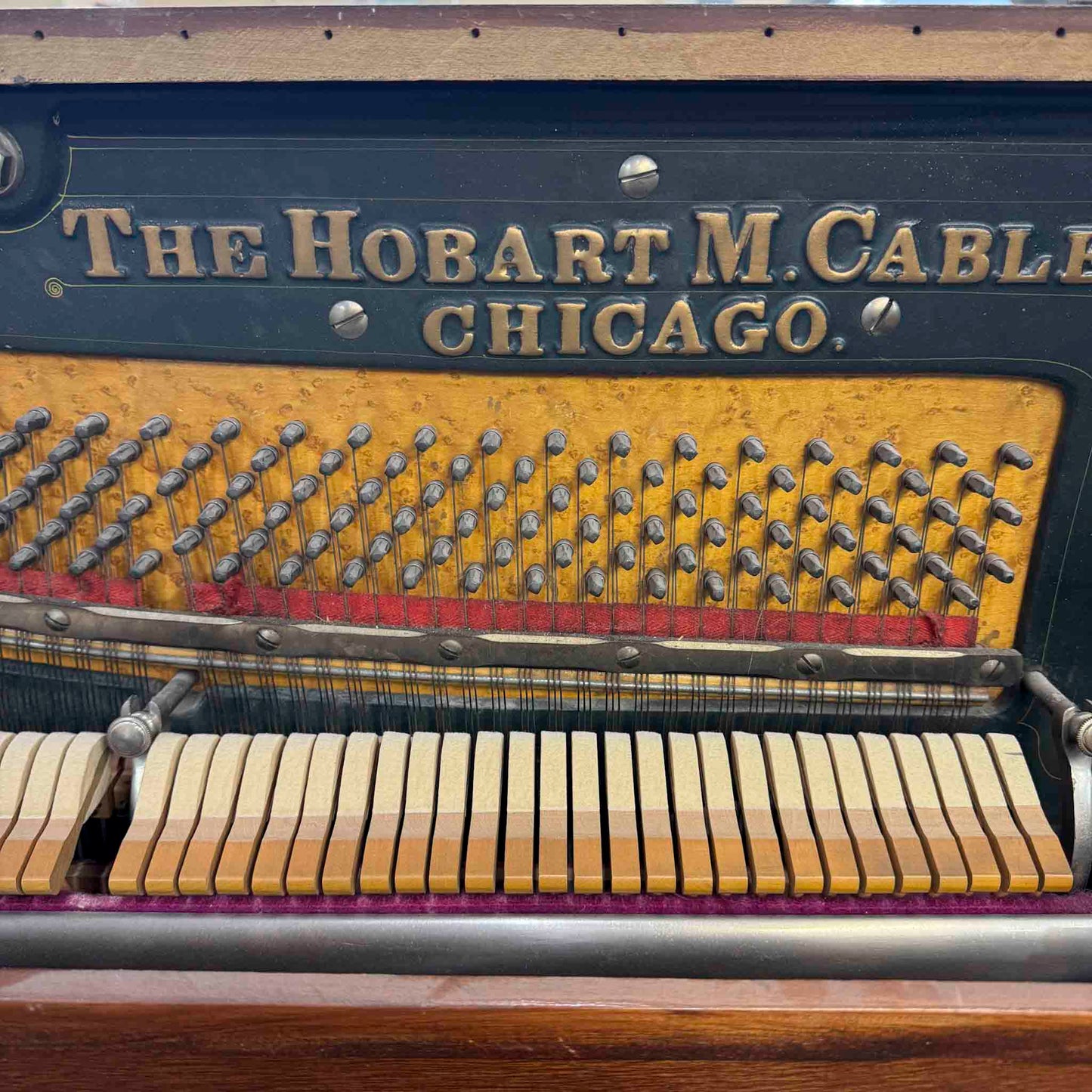 AVAILABLE TO RESTORE: CALL FOR CUSTOM PRICING - 1904 Hobart M. Cable 57" Wood Finish Upright Piano