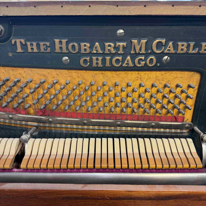 AVAILABLE TO RESTORE: CALL FOR CUSTOM PRICING - 1904 Hobart M. Cable 57" Wood Finish Upright Piano