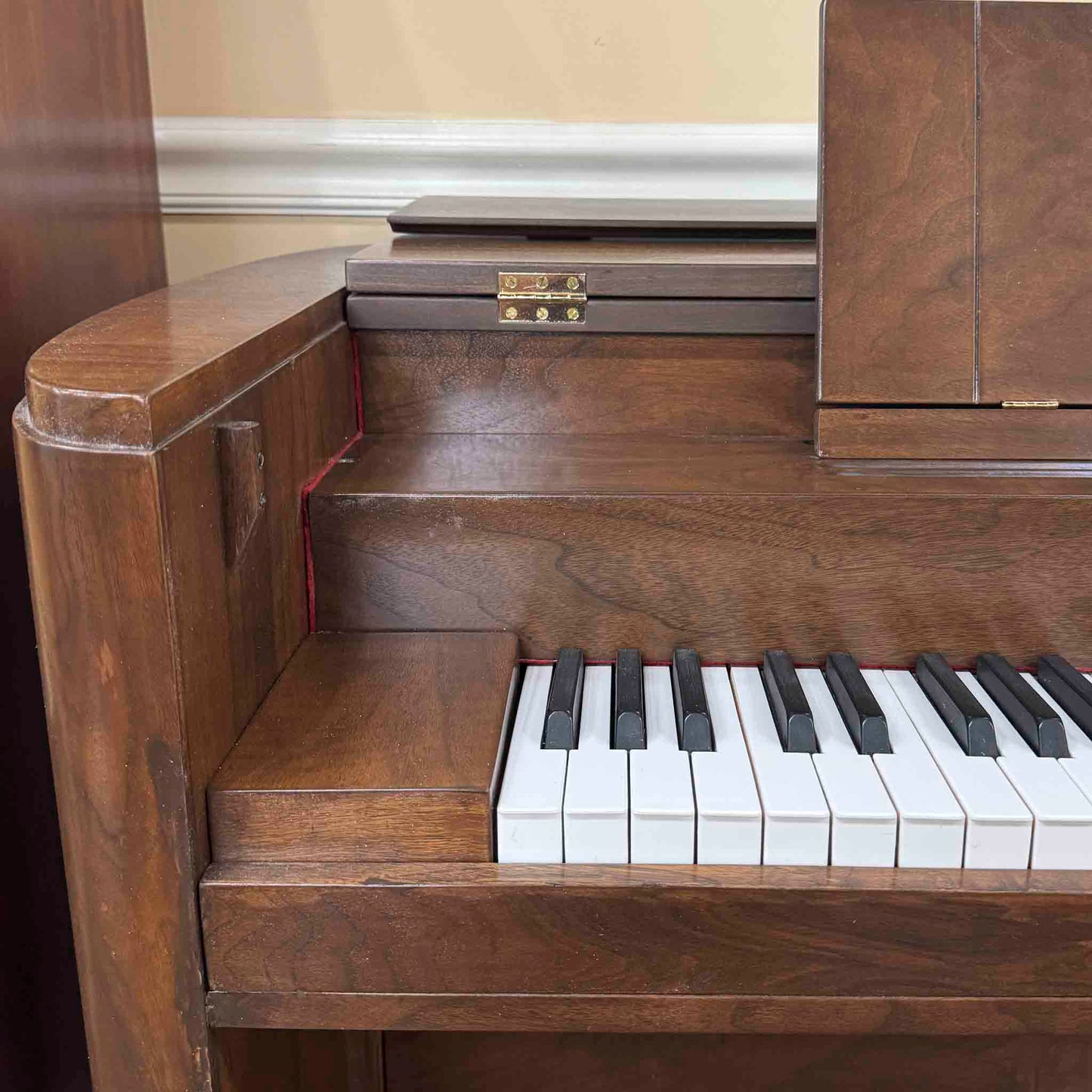 SOLD 1937 Wurlitzer 34" Wood Finish Commissioned Spinet Piano