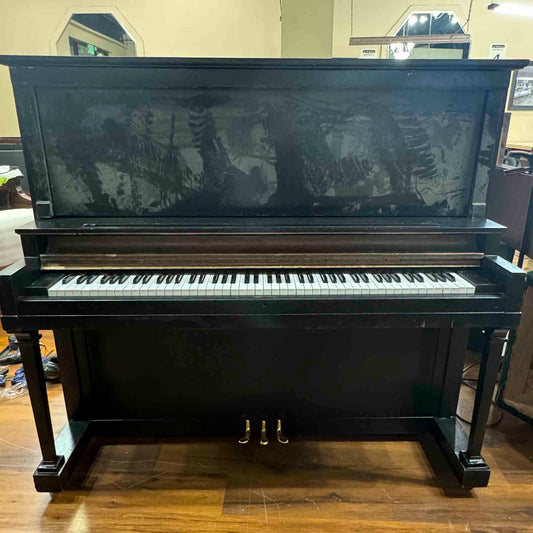 CURRENT SHOP WORK 1927 Kurtzmann 55" Black Finish Commissioned Upright Piano
