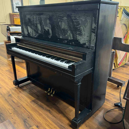 CURRENT SHOP WORK 1927 Kurtzmann 55" Black Finish Commissioned Upright Piano