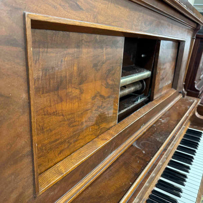 CURRENT SHOP WORK 1920 P.S. Wick 55" Wood Finish Commissioned Upright Player Piano