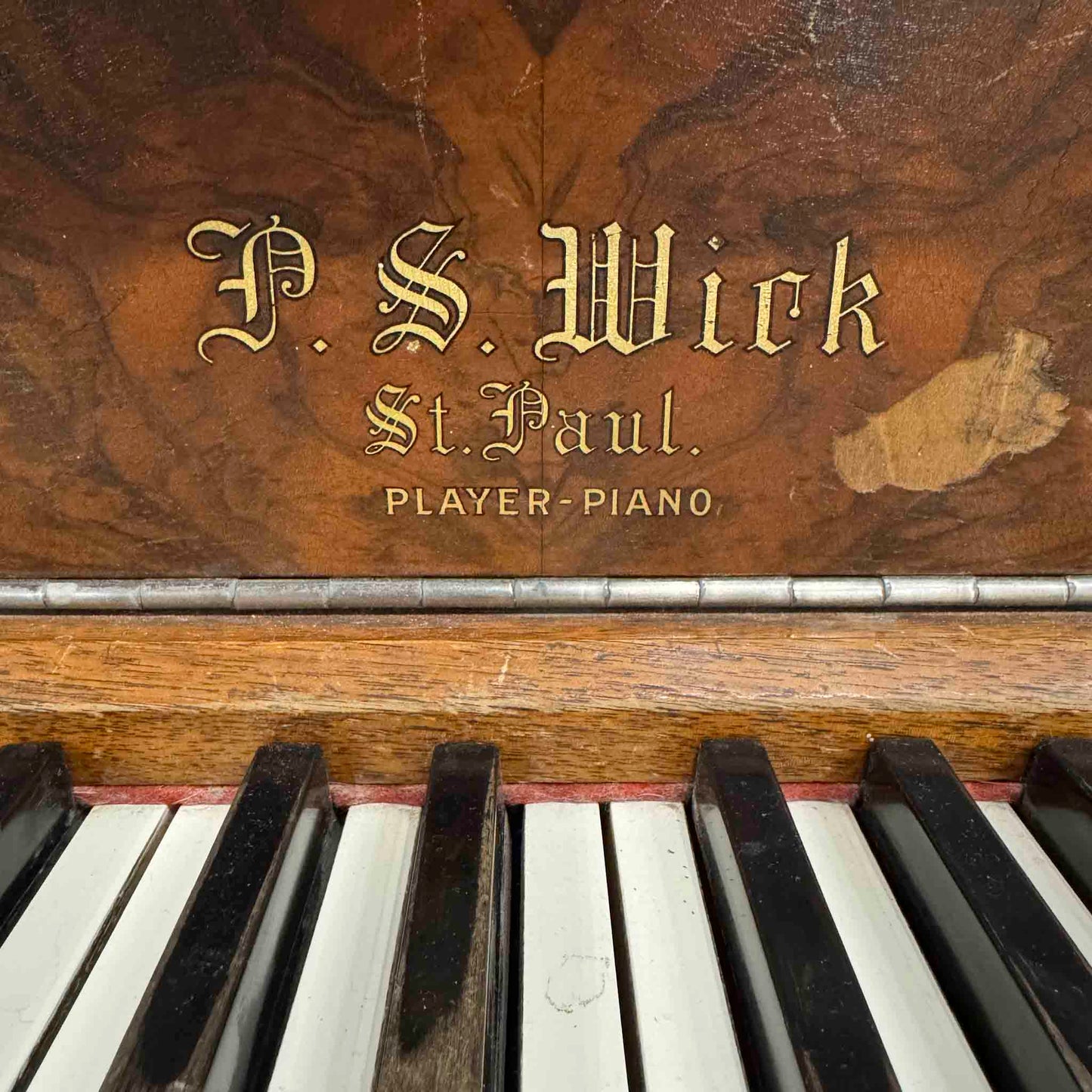 CURRENT SHOP WORK 1920 P.S. Wick 55" Wood Finish Commissioned Upright Player Piano