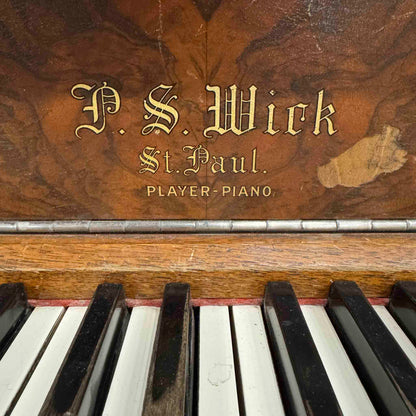 CURRENT SHOP WORK 1920 P.S. Wick 55" Wood Finish Commissioned Upright Player Piano