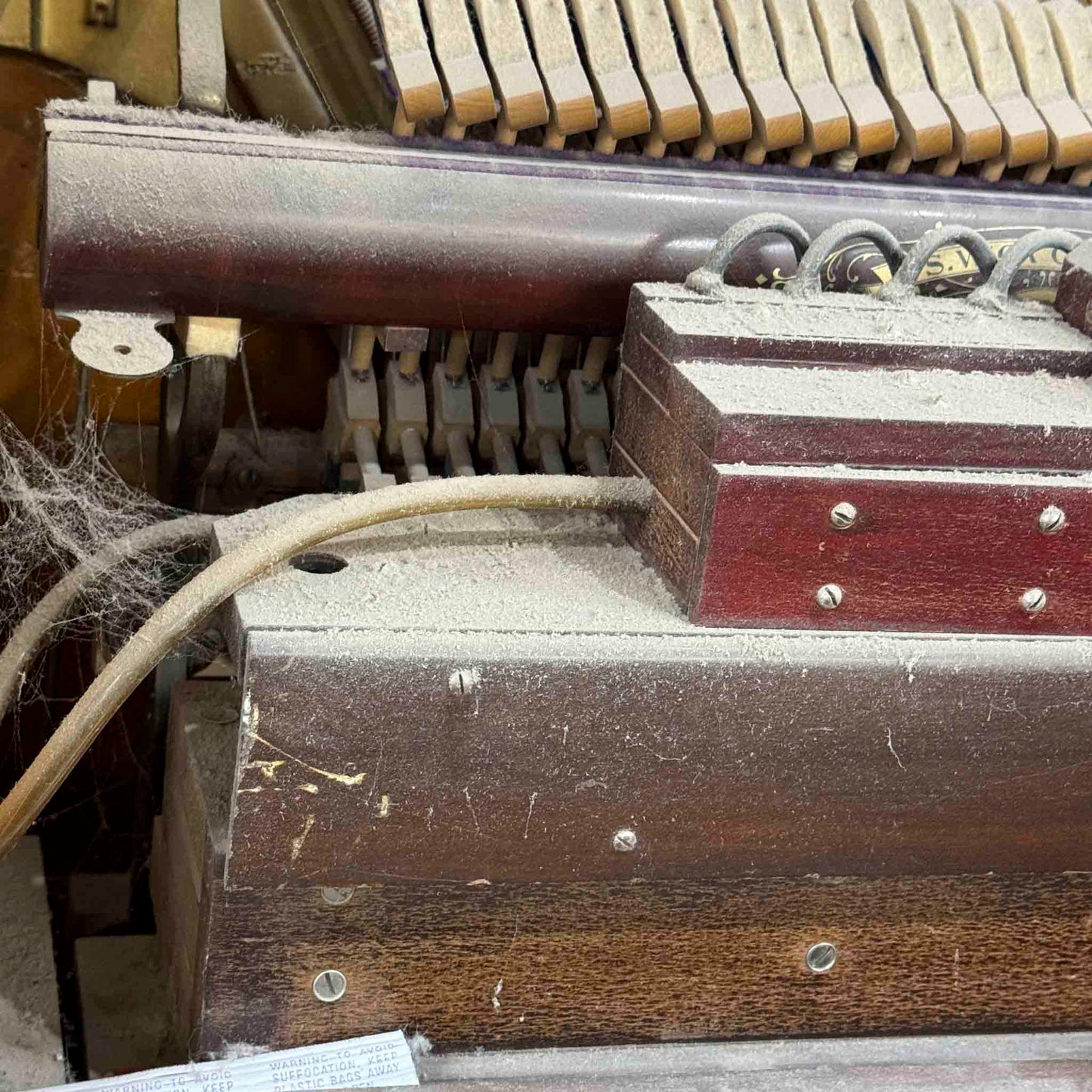 CURRENT SHOP WORK 1920 P.S. Wick 55" Wood Finish Commissioned Upright Player Piano