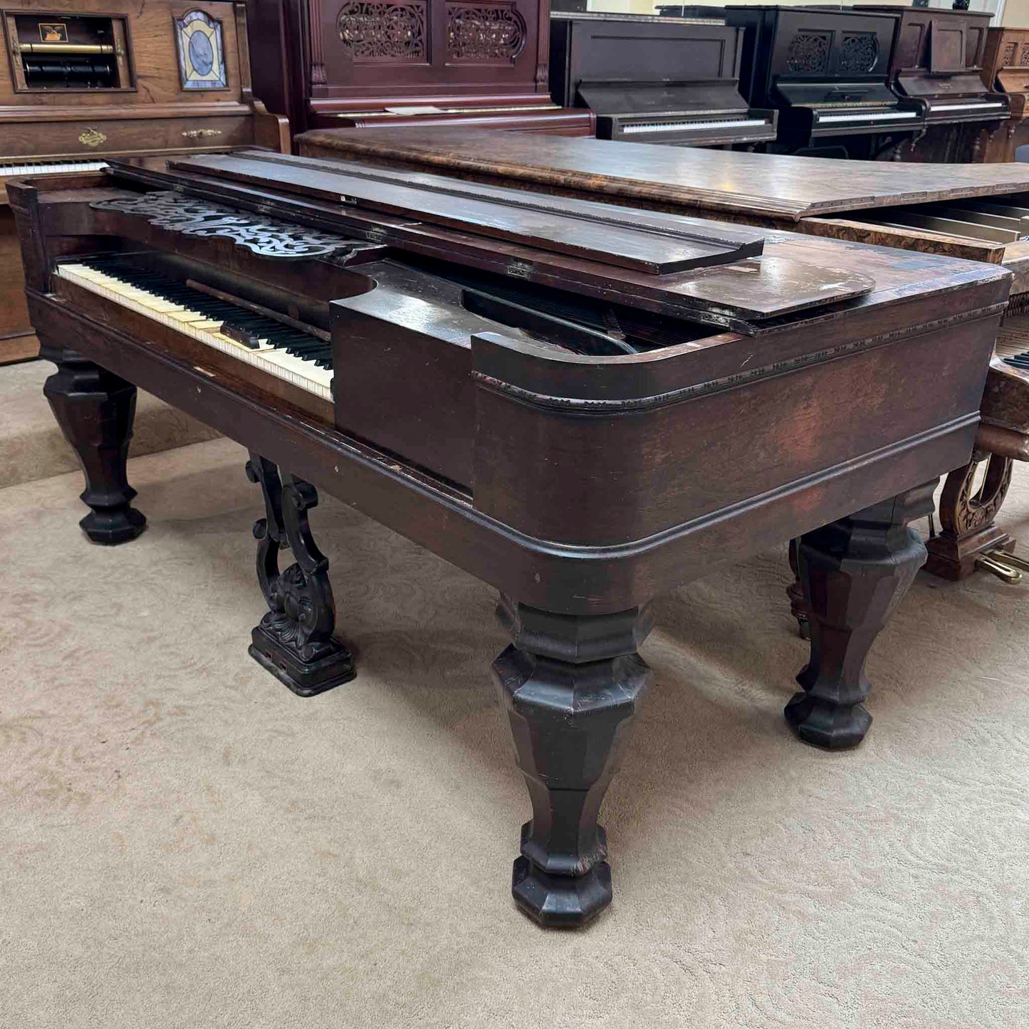 CURRENT SHOP WORK 1860 Steinway 6'9" Wood Finish Commissioned Square Grand Piano