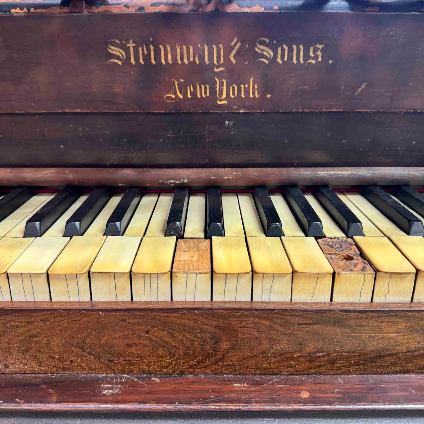 CURRENT SHOP WORK 1860 Steinway 6'9" Wood Finish Commissioned Square Grand Piano