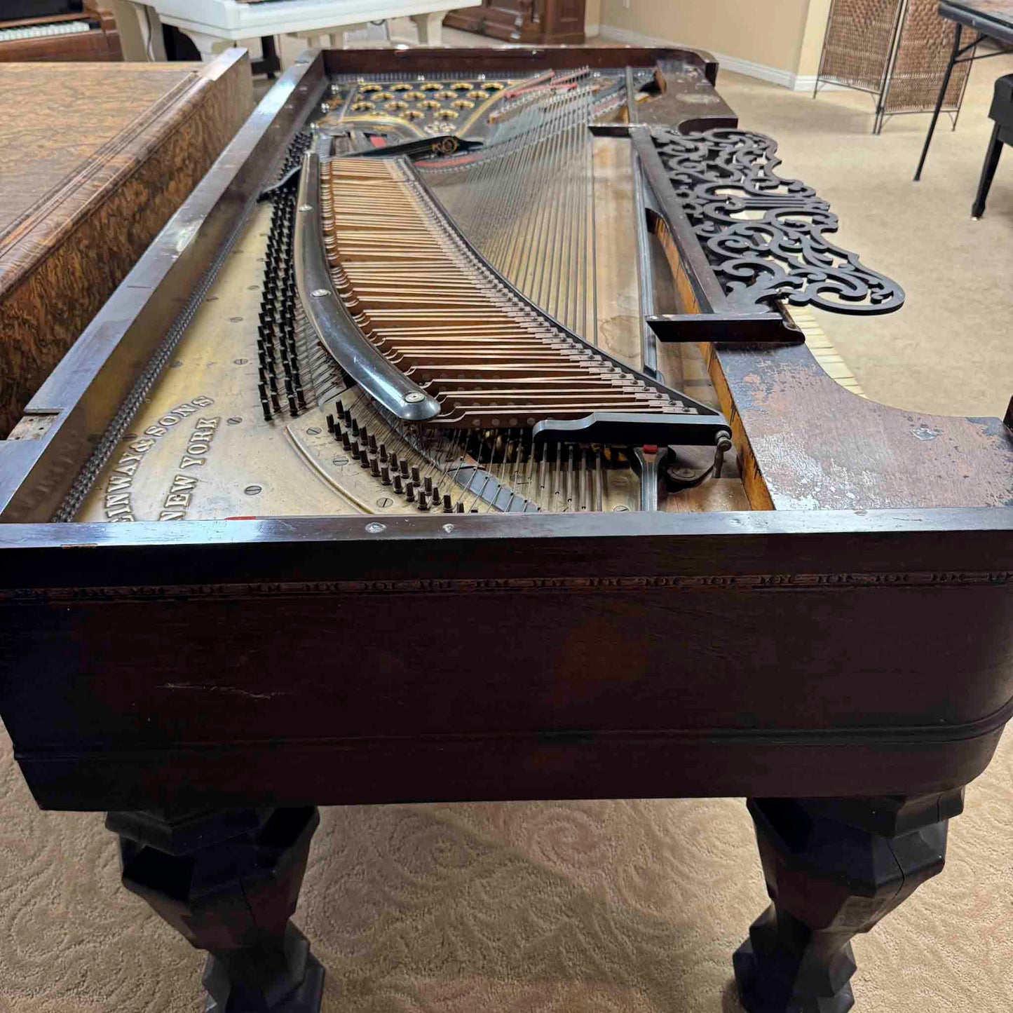 CURRENT SHOP WORK 1860 Steinway 6'9" Wood Finish Commissioned Square Grand Piano
