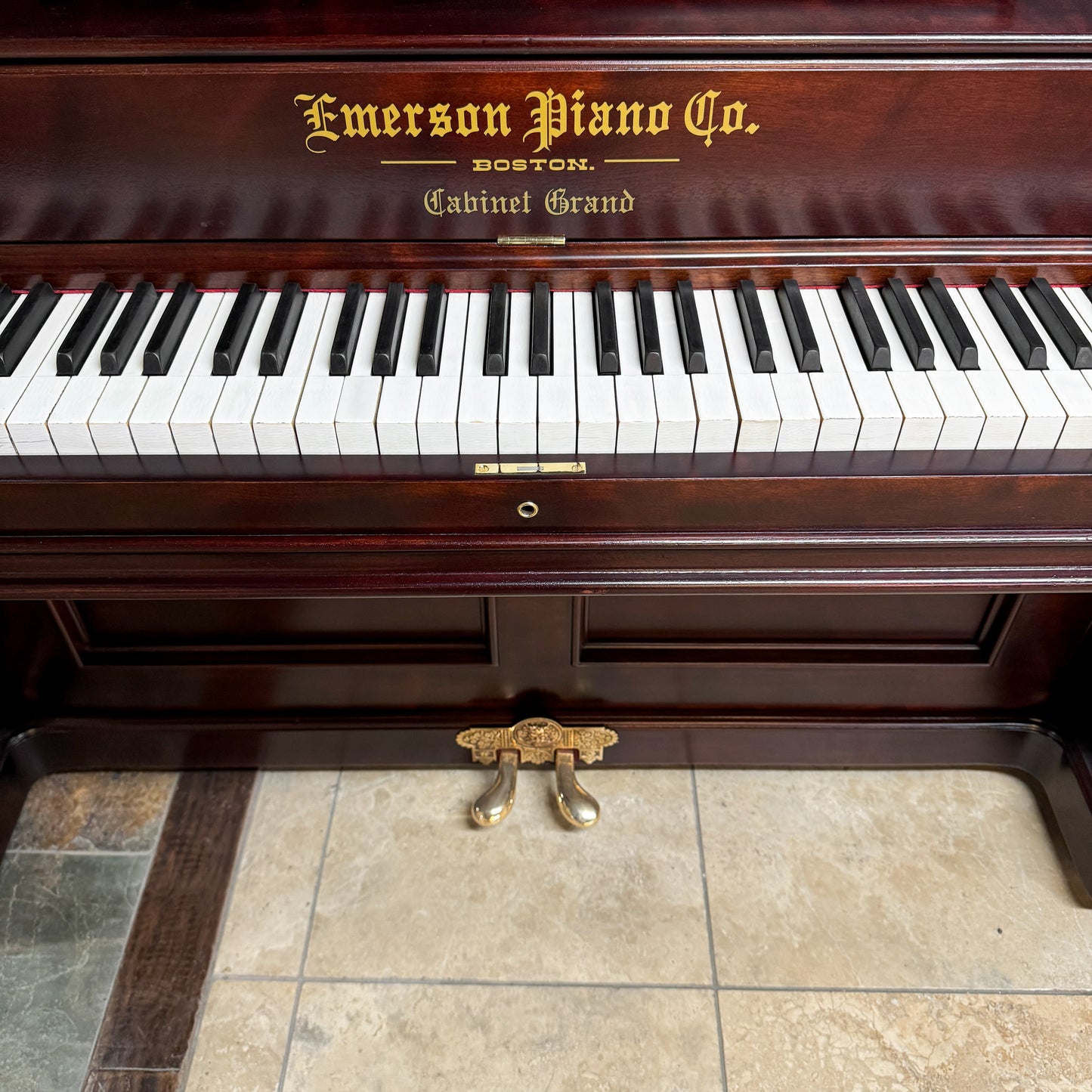 SOLD 1885 Emerson Wood Finish 57" Commissioned Upright