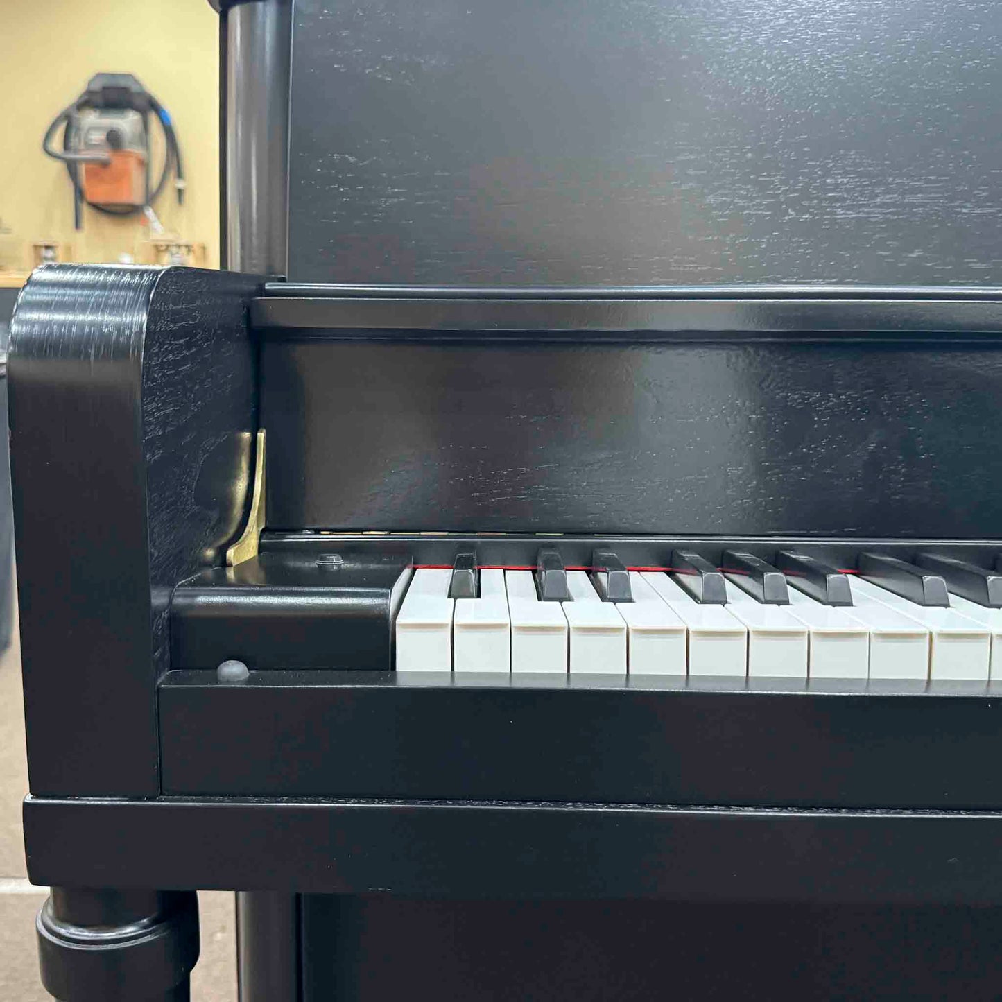 CURRENT SHOP WORK - 1977 Mason & Hamlin 43" Satin Black Commissioned Console Piano