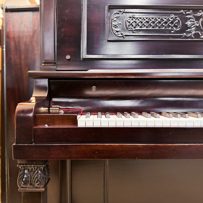 1911 Schaeffer 56" Wood Finish Upright Piano - with QRS Self Playing System