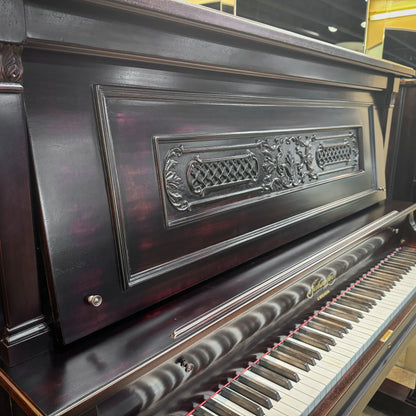 1911 Schaeffer 56" Wood Finish Upright Piano - with QRS Self Playing System