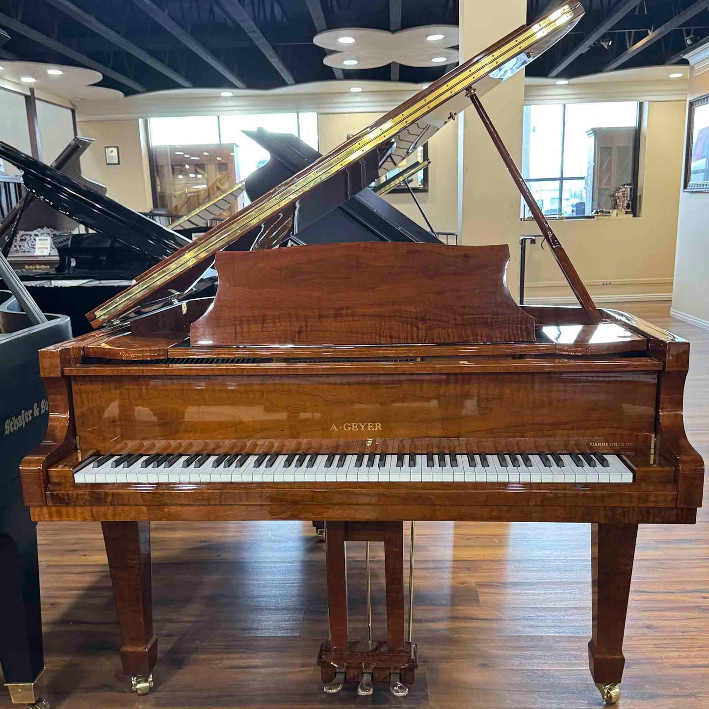 A. Geyer GG-160 5'3" Polished Walnut Baby Grand Piano