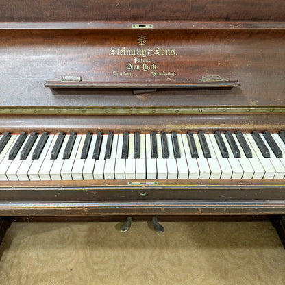 CURRENT SHOP WORK - 1908 Steinway Wood Finish Commissioned Upright Player Piano